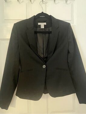 H&M Black Single-Button Tailored Blazer